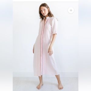 The Pintuck Cotton Gauze Maxi Dress - Pink